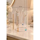 Edora Home Bej 6 kancalı Takı Standı Kolye Bileklik Tesbihlik Düzenleyici Paslanmaz Metal
