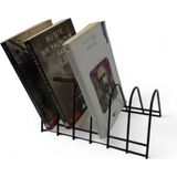 Edora Home Klasik 6 Bölmeli Metal Masaüstü Ayaklı Kitaplık Siyah Metal 6 24 cm 4 cm Metal 13 cm - Tabaklık