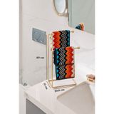 Edora Home Mat Gold 2 Kollu Banyo Tezgah Üstü Havluluk Standı, Montaj Gerektirmez Havlu Askılığı