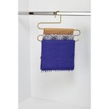 Edora Home Mat Gold 3 Katlı Pantolon Askılığı Dolap İçi Elbise Şal Eşarp Askılık Paslanmaz Metal - Altın