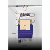 Edora Home Mat Gold 5 Katlı Pantolon Askılığı Dolap İçi Elbise Şal Eşarp Askılık Paslanmaz Metal - Altın