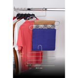 Edora Home Mat Gümüş 3 Katlı Pantolon Askılığı Dolap İçi Elbise Şal Eşarp Askılık Paslanmaz Metal