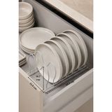 Edora Home Mat Gümüş 6 Bölmeli Tava Tencere Kapak Düzenleyici Çekmece İçi Organizer Paslanmaz Metal