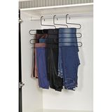 Edora Home Mat Siyah 10 Lu Dolap Içi 5 Katlı Pantolon, Şal, Eşarp Askısı, Gardrop Askılığı- Metal Paslanmaz
