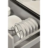 Edora Home Mat Siyah 6 Bölmeli Tava Tencere Kapak Düzenleyici Çekmece İçi Organizer Paslanmaz Metal
