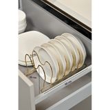 Edora Home Parlak Altın 6 Bölmeli Tava Tencere Kapak Düzenleyici Çekmece İçi Organizer Paslanmaz Metal