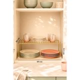 Edora Home Parlak Altın Dolap İçi Düzenleyici Tel Raf Fincan Tabak Kase Organizer Paslanmaz Metal