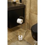 Edora Home Parlak Altın Metal Ayaklı Tuvalet Kağıtlığı ve Yedek Rulo Standı | Modern WC Kağıtlık