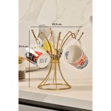 Edora Home Parlak Altın Takı Standı Kolye Bileklik Tesbihlik Düzenleyici Paslanmaz Metal