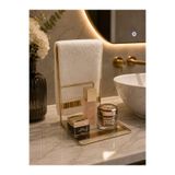 Edora Home Parlak Altın Tezgah Üstü Havluluk ve Kozmetik & Banyo Düzenleyici
