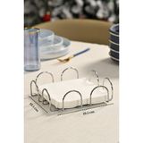 Edora Home Parlak Silver 18 Cm Peçetelik Büyük Boy Peçete Standı Kafe Restoran Otel Paslanmaz Metal - Gümüş