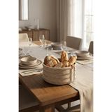 Edora Home Parlak Silver Yuvarlak Ekmek Sepeti Ekmeklik Sunum Sepeti Makrome Çok Amaçlı Paslanmaz Metal