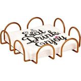 Edora Home Rose Masa Üstü Metal Paslanmaz Dört Element Peçetelik, Lüks Sunum