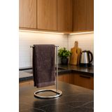Edora Home Silver Renk Metal Dikey Havluluk Paslanmaz | Tezgah Üstü Modern Banyo, Mutfak Organizer, Çok Amaçlı