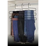 Edora Home Siyah 5 Katlı Pantolon Askılığı Dolap İçi Elbise Şal Eşarp Askılık Paslanmaz Metal
