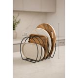 Edora Home Siyah Tepsi Düzenleyici Paslanmaz Metal Tezgah Üstü Organizer 30 x 30 cm - Renkli