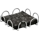 Edorahome Gümüş Kare 18 Cm Peçetelik,Kafe,Restoran, Otel, Lüks Mutfak Sofra Büyük Boy Peçete-Metal Paslanmaz