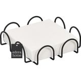 Edorahome Mat Siyah 18 Cm Peçetelik, Kafe, Restoran, Otel, Mutfak Sofra Büyük Boy Peçete - Metal Paslanmaz