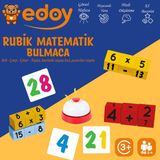 Edoy Montessori Eğitici Oyuncaklar-Rubik Matematik Bulmaca Oyunu 16 Küp 40 Kart ve Zil Eğitici Oyuncak