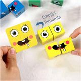 Edoy Montessori Emoji Bulmaca El Becerisi Görsel Zeka Geliştirici Rubik Küp Eğitici Kutu Oyunu