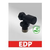 EDP MAT SİYAH KÖŞE RADYATÖR VANASI PLASTİK VOLAN 1/2" PPRC