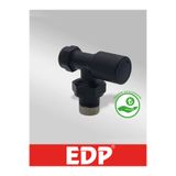 EDP Mat Siyah Köşe Radyatör Vanasi Plastik Volan 16*2 Rakorlu Pex