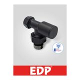 EDP MAT SİYAH LÜX KÖŞE RADYATÖR VANASI METAL VOLAN 16*2 RAKORLU PEX
