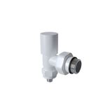 EDP Radyatör Vanası 1/2'' Beyaz Köşe Pex (Metal Volanlı 16*2mm Boru Bağl. Rakorlu)
