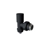Edp Radyatör Vanası 1/2'' Siyah Köşe Pex (Metal Volanlı 16*2Mm Boru Bağl. Rakorlu)