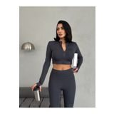 Edsize Slim Fit Yüksek Bel Toparlayıcı Crop Seamless Kadın Tayt Takım