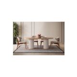 Edsy Home Ahşap Kaplama Oval 4 Sandalyeli Masa Takımı ( Ayaklar Plastik )