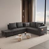 Edsy Home Aura Köşe Koltuk Takımı Antrasit Sol Yön