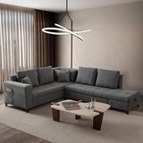 Edsy Home Aura Köşe Koltuk Takımı Gri Sağ Yön Antrasit