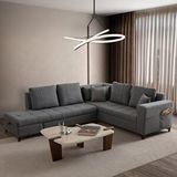 Edsy Home Aura Köşe Koltuk Takımı Gri Sol Yön Antrasit