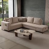 Edsy Home Aura Köşe Koltuk Takımı - Sütlü Kahve - Sağ Köşe