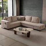 Edsy Home Aura Köşe Koltuk Takımı Sütlü Kahve Sağ Yön Antrasit