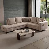 Edsy Home Aura Köşe Koltuk Takımı Sütlü Kahve Sol Yön Antrasit