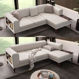 Edsy Home Drog Keten 240x150 cm Köşe Koltuk Takımı Krem - Bej
