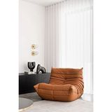 Edsy Home Edsy Puffer Relax Kiremit Renk Nubuk Kumaş Berjer Turuncu