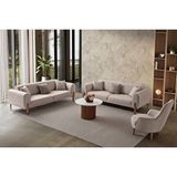 Edsy Home Galata 3+3+1+1 Koltuk Takımı Sütlü Kahve Kahverengi