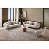 Edsy Home Galata Krem 3+3+1 Koltuk Takımı Yataklı Orta Sert Oturum Keten Kumaş 224 cm