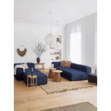 Edsy Home Mira Relax 4 Modül Köşe Koltuk ( Lacivert) Keten Kumaş