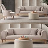 Edsy Home Rebul 3+1 Koltuk Takımı Sütlü Kahve