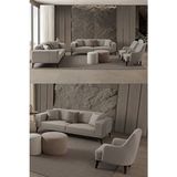 Edsy Home Regnar 3+3+1+1 Koltuk Takımı Krem - Bej
