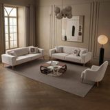 Edsy Home Regnar 3+3+1+1 Koltuk Takımı Polar Kumaş Krem