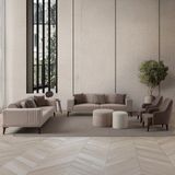 Edsy Home Regnar 3+3+1+1 Koltuk Takımı Sütlü Kahve + Kahverengi - Krem - Kahve