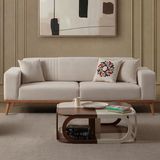 Edsy Home Regnar 3'lü Koltuk Kanepe Polar Kumaş Krem