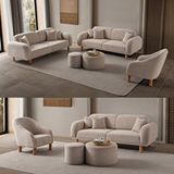 Edsy Home Regnum Koltuk Takımı 3+3+1 Krem