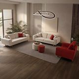 Edsy Home Roma 3+3+1 Koltuk Takımı Fitilli Kadife Krem + Yeşil