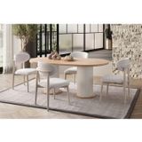 Edsy Home Safir Meşe Oval 4 Sandalyeli Masa Takımı ( Ayaklar Plastik )